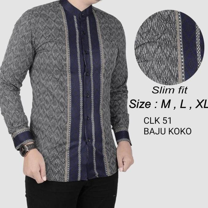 Baju Koko Pria Slim Fit Kemeja Koko Pria Slim Fit Clk51
