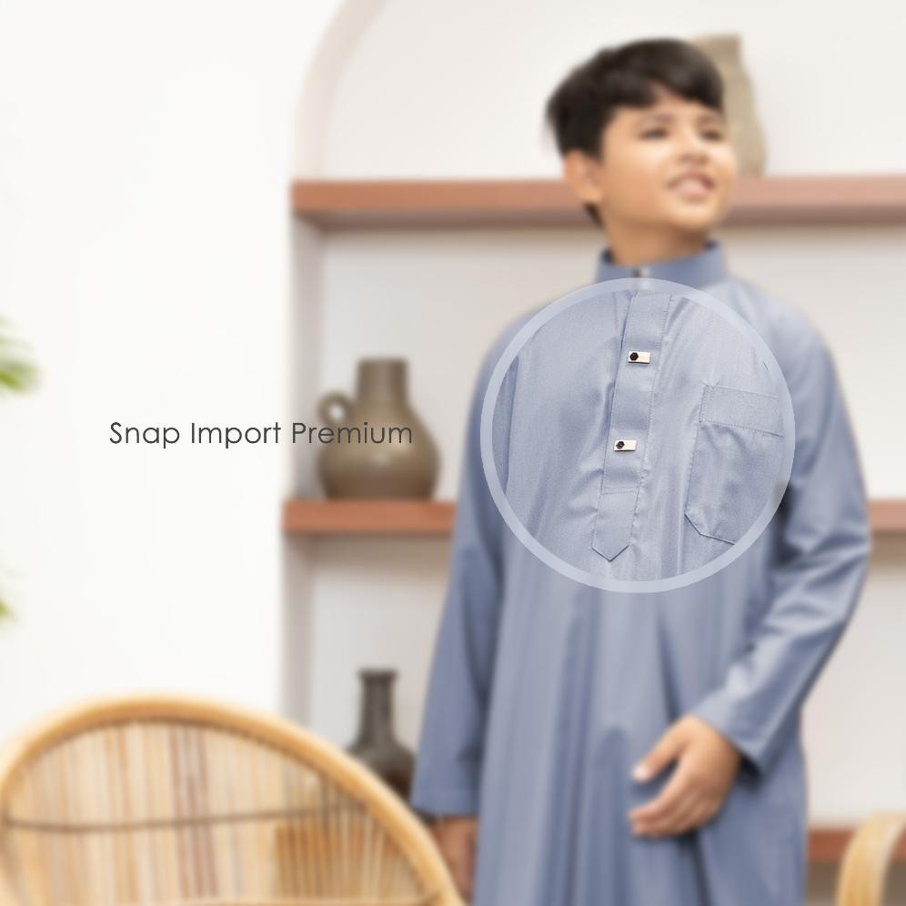 Terbaru 3.3 | Ready Stok | Gamis Anak Laki Laki 9-16 Tahun Kancing Import Jubah Motif Harmain Fadlan