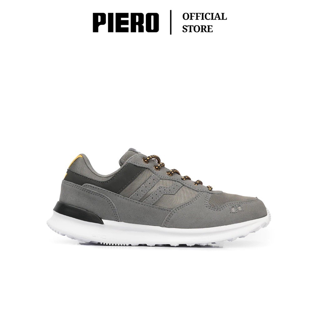 PIERO SEPATU SNEAKERS PRIA JOGGER PRM YEAR 8 GULL GREY YELLOW WHITE PIEP21078