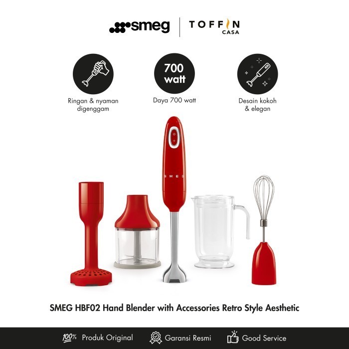 Smeg Hbf02 Hand Blender With Accessories