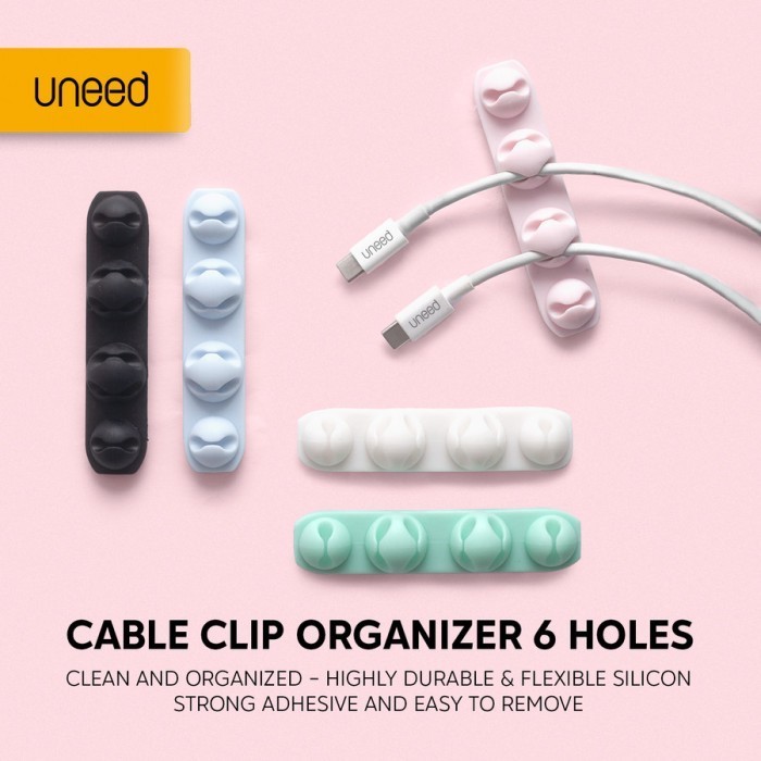 

UNEED CABLE ORGANIZER / CABLE CLIP MANAGEMENT DESKTOP 6 HOLES - UCO203