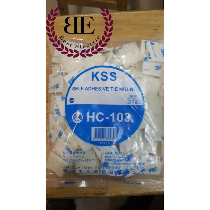 

KSS HC-103 / KSS SELF ADHESIVE TIE MOUNT / TIE MOUNT / HC103