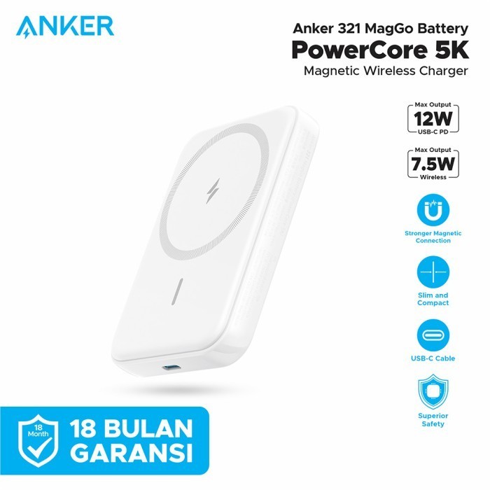 Powerbank Anker 321 Maggo Powercore Magnetic 5K A1616