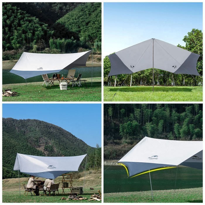 Tenda Kanopi Naturehike Nh16T013-S Large Tarp Hexagon With Poles