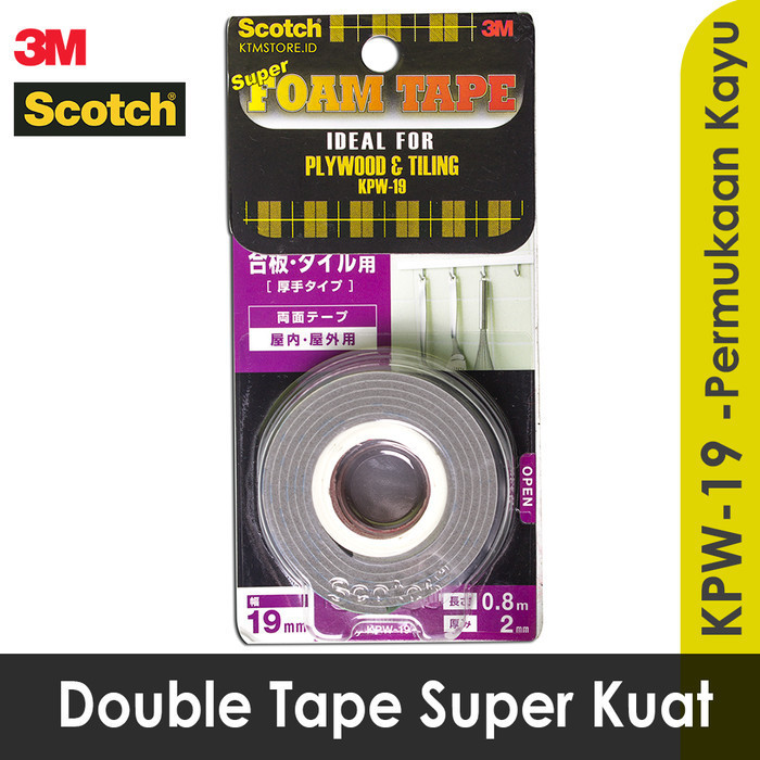 

MURAH 3M Scotch Double Tape Super Strong Permukaan Kayu Rekat KPW-19