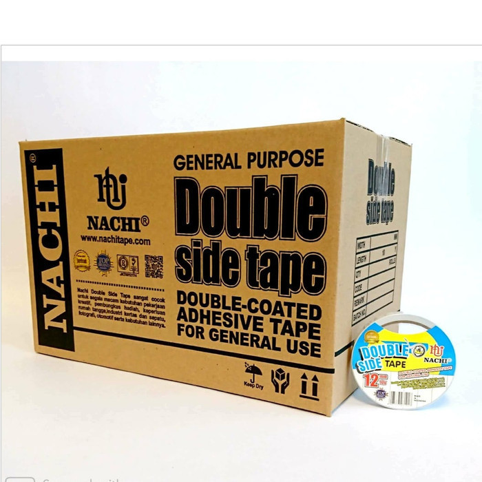 

PROMO (Dus) Nachi Double Side Tape 12 mm x 10 Yard 1/2 Inch