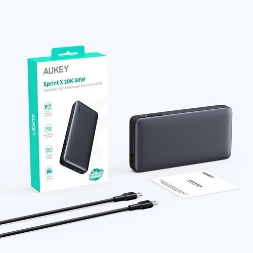 Aukey Powerbank Pb-Y42 20000Mah Usb C 30W Pd 3.0 Slim