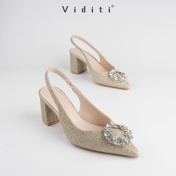 Viditi Nayra Sling Back Block Heels 6 Cm // Sepatu Import Wanita