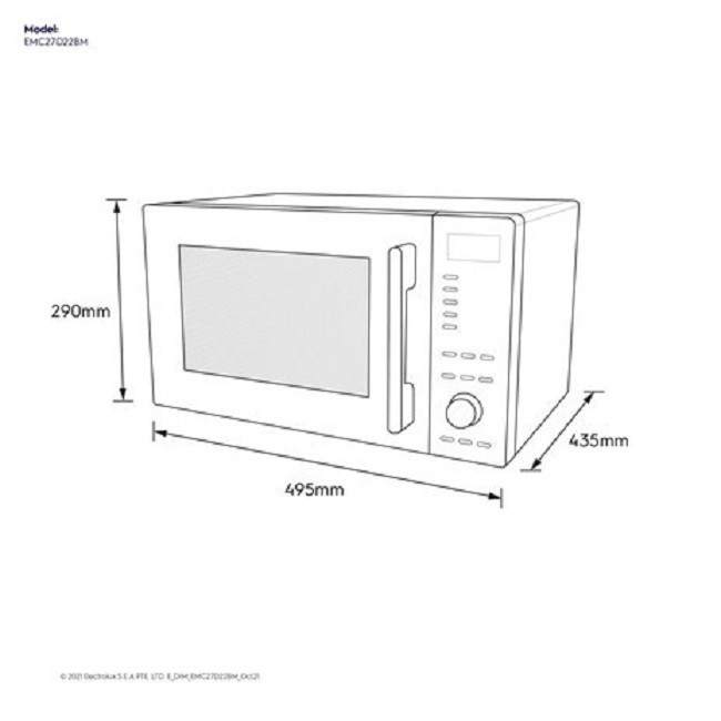 Microwave Electrolux Emc27D22Bm 27 L Emc 27D22 Bm