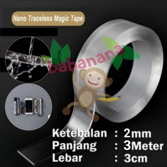 

BRG BARU Double Tape Isolasi Bening 3x300cm Tebal 2mm Dobel Tip Transparan