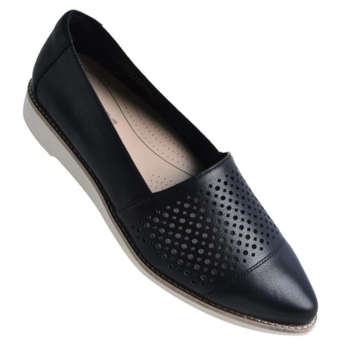 Sepatu Kulit Loafers Kesehatan Wanita Dr Kong 1001312 Hitam