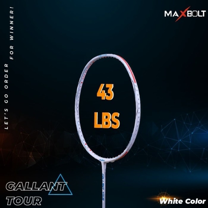 RAKET BADMINTON MAXBOLT GALLANT TOUR WHITE / MAX BOLT GALLANT TOUR 43
