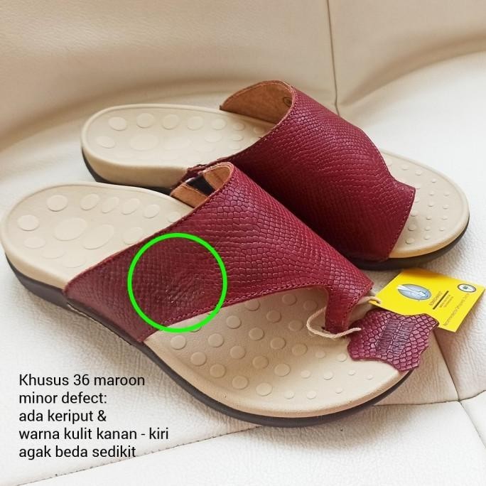 Scholl Arch Support Sandal Mrc7 Genuine Leather Kulit Asli Original