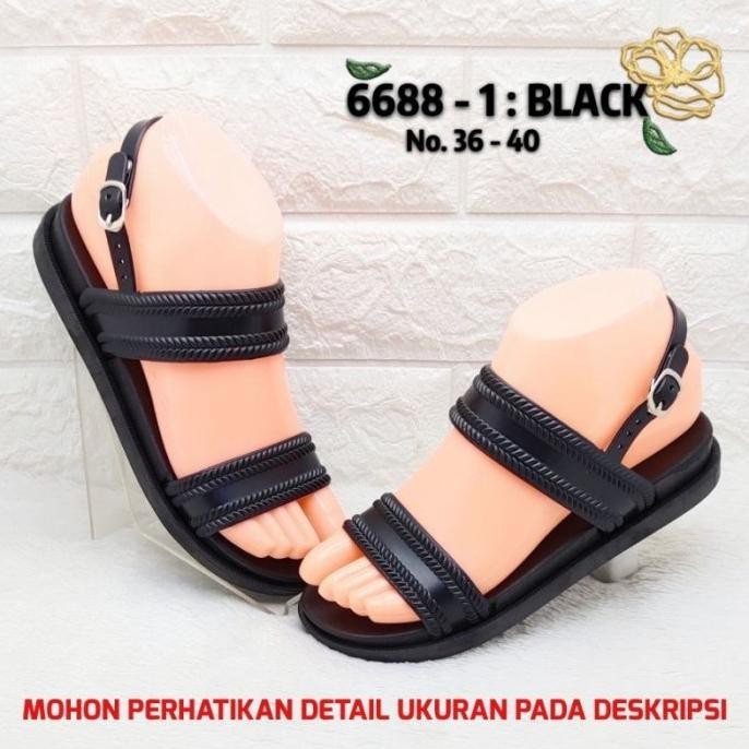 Balance 6688 2 Sandal Slop Wedges Ban 2 + Tali Jelly Tebal Original