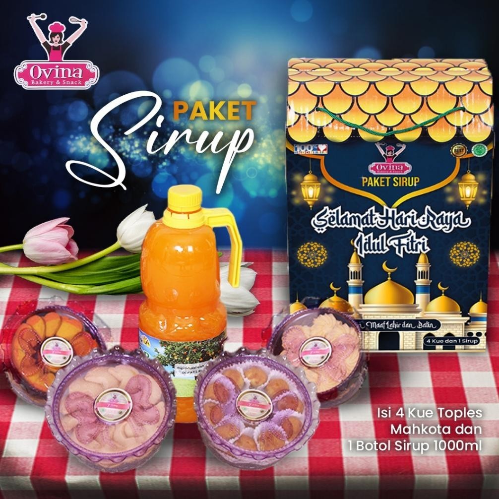 

CR - Apazada - Kue Kering Lebaran Monaco Squash Halal / Hampers Kue Lebaran Paket 4 Toples Set 1 Sirup Murah Enak Terbaru TERLARIS