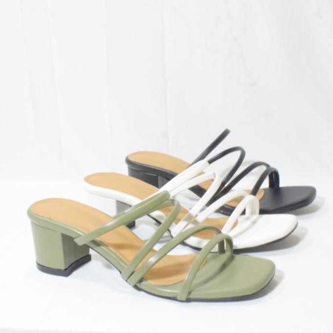 Sandal Heel Wanita Premium Big Size 41 42 Pesta Kerja Kuliah Hitam