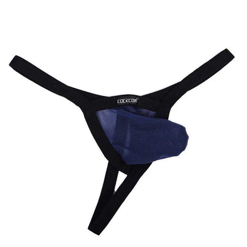 Sexy Underwear Men Mesh G String Jockstrap Thong Solid Underwear T Back Underpants Transparent Breat
