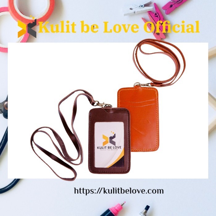 

BARANG TERLARIS Kulit be Love ID Card Kulit Asli Name Tag Holder Kartu Kerja 3 Lapis