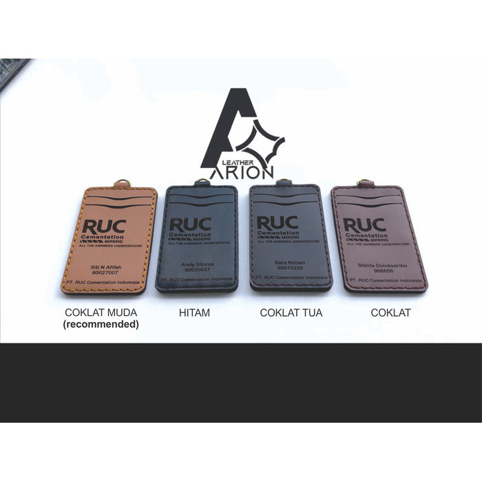 

BARANG TERLARIS Gantungan Name Tag Kulit Custom Simpel 4 lapis