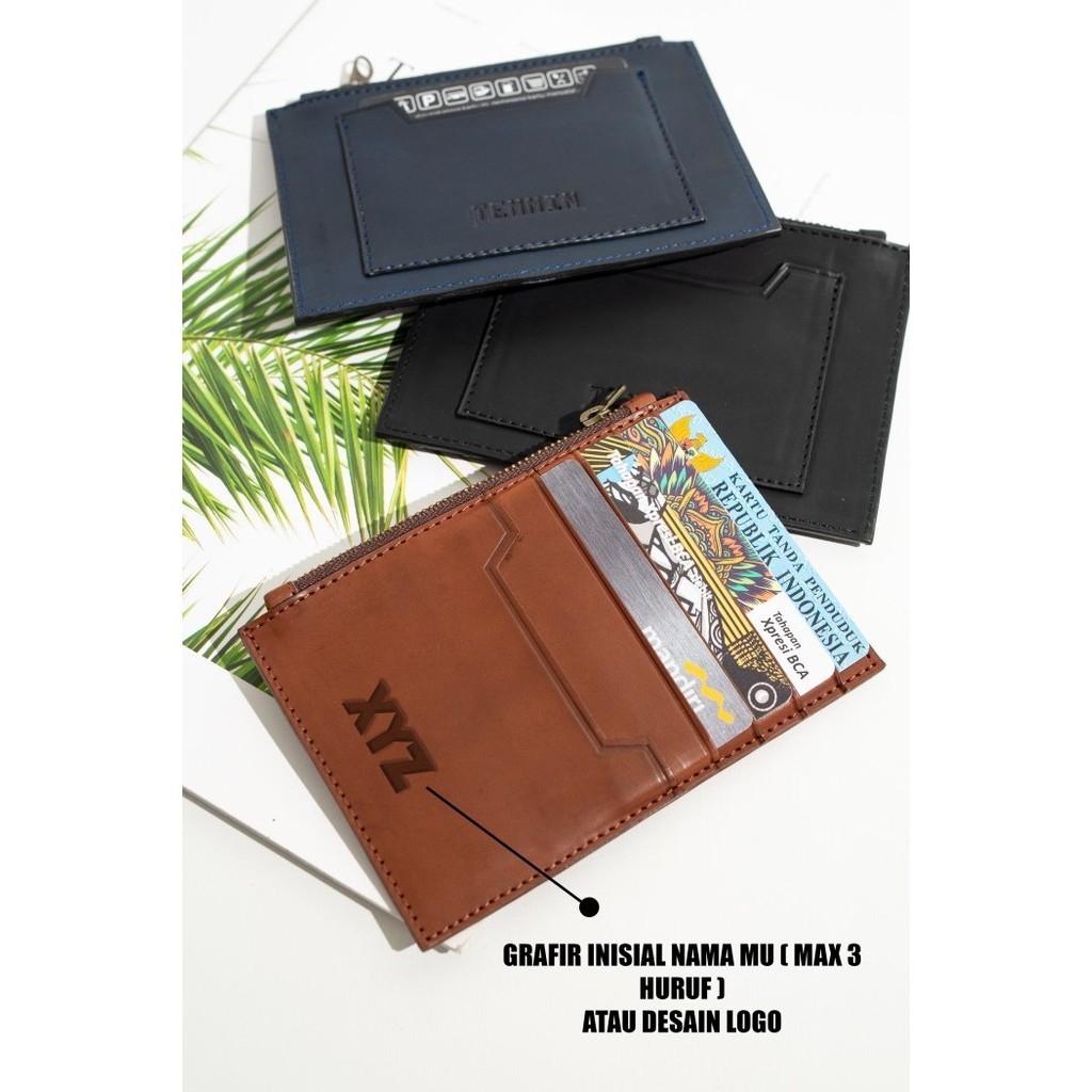 

BARANG TERLARIS PRINCE Leather Card Holder - Tempat Kartu Kulit / Deep Blue