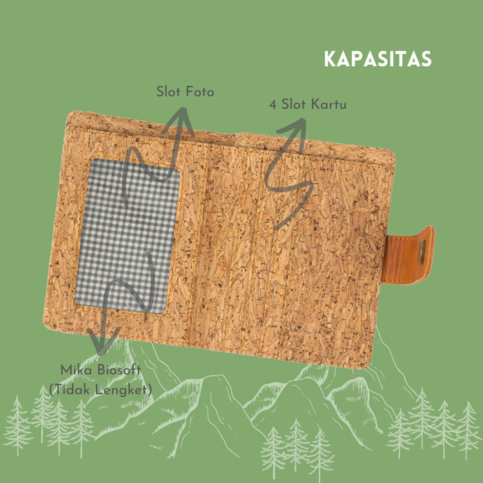 

BARANG TERLARIS Dompet Kartu ATM Kulit Kayu Card Holder Leather - Schors Surian Wave