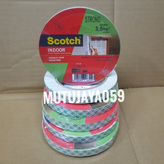 

JUAL 3m double tape mounting scotch uk 12mm x 3mtr