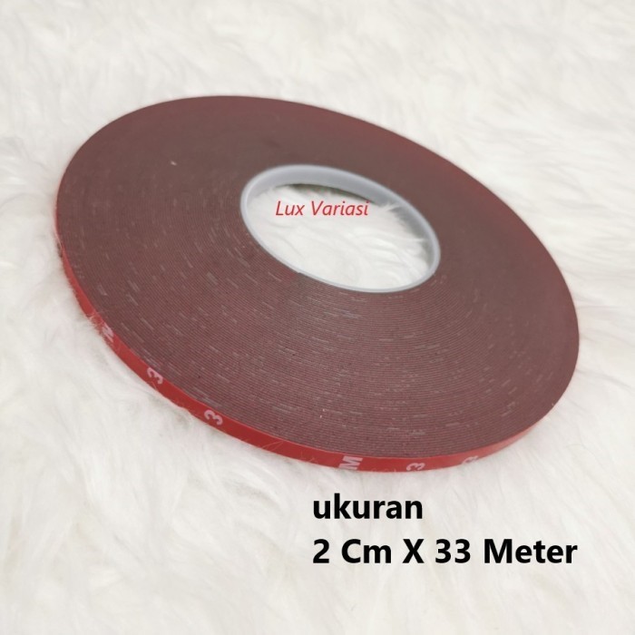 

LEM BOLAK BALIK DOUBLE TAPE MERAH UKURAN LEBAR 2 Cm Panjang 33 meter MURAH