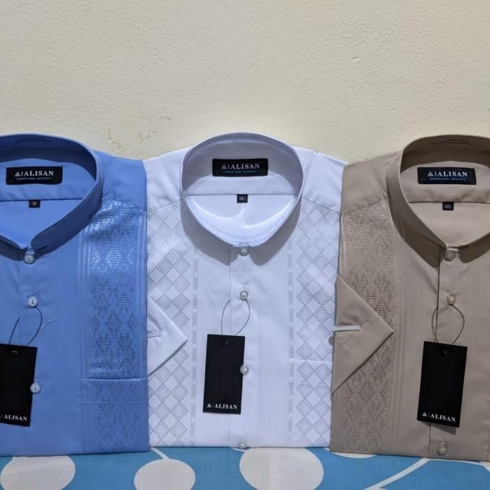 Baju Koko Alisan Bordir Lengan Pendek Termurah