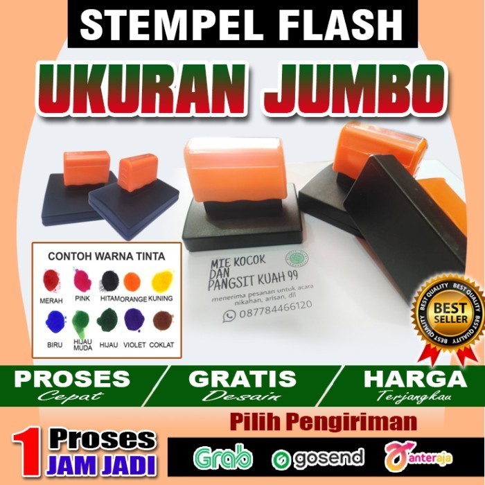 

Terlaris Stempel Flash Jumbo Ukuran Extra Besar Warna Desain Custom SALE