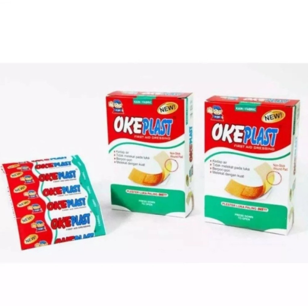 OKE PLAS 1 PAK ISI 100pcs / Plester perekat luka / Hansaplast pereban obat luka gores / Buat Diecer 