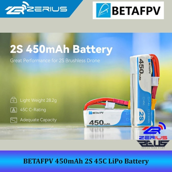BETAFPV 2S 450mAh 45C LiPo Battery for Pavo Pico, BETAFPV 450mAh 2S