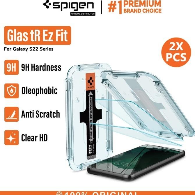 Tempered Glass Samsung Galaxy S22 Ultra Plus Spigen Glas Tr Ez Fit - S22, 2 Pack