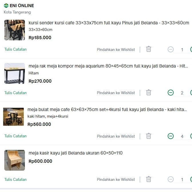 Paketan Meja+Kursi Kayu Jati Belanda