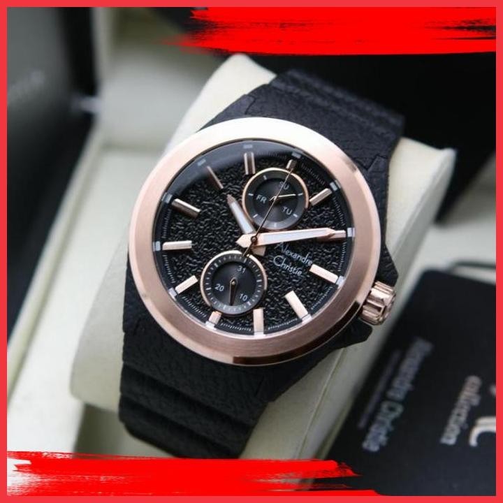 (ITP) ALEXANDRE CHRISTIE AC 6585 / AC 6585MF ROSEGOLD BLACK ORIGINAL&GARANSI