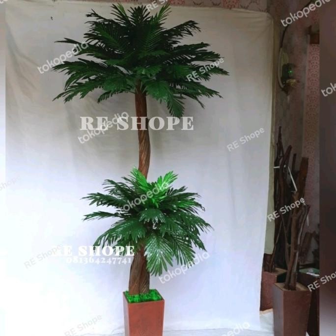 Pohon Palem Hias Tinggi 2M/Bunga Hias Bunga Plastik/Pohon Kurma Hias