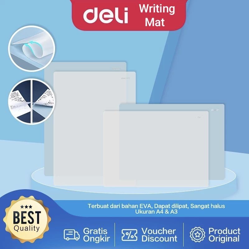 

Deli Writing Mat - Alat Menulis Mudah Ditekuk Tidak Tembus 72655 / 72656 Deli Writing Pad