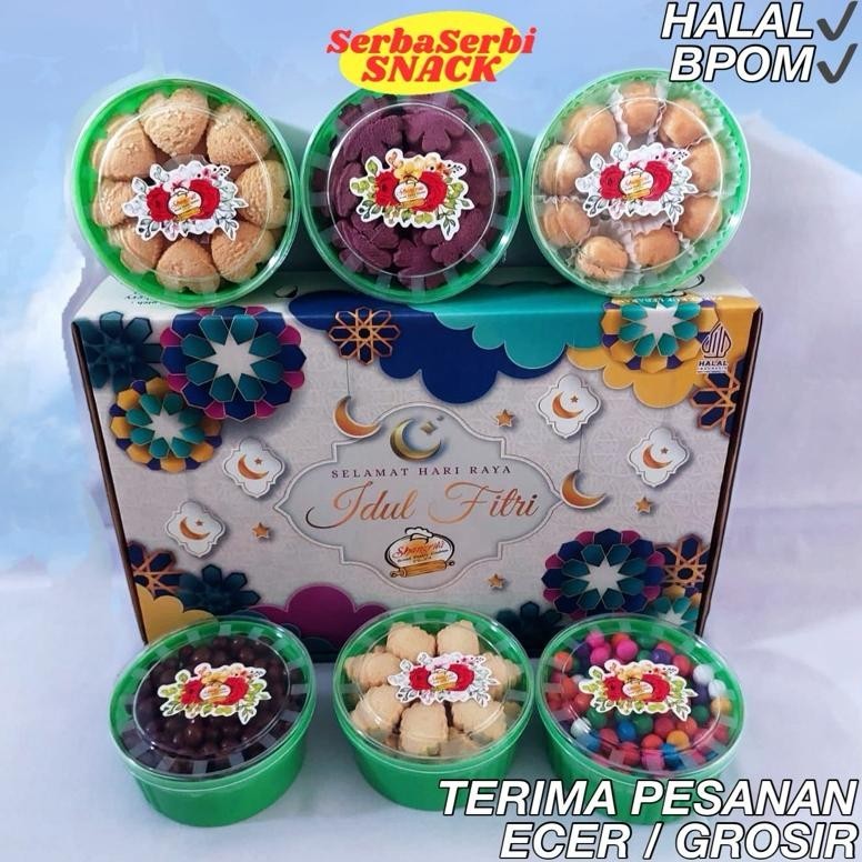 

CR - Kue Kering Lebaran /Kue Kering/Shangrila Isi 6 Toples / Hampers / Parcel TERLARIS