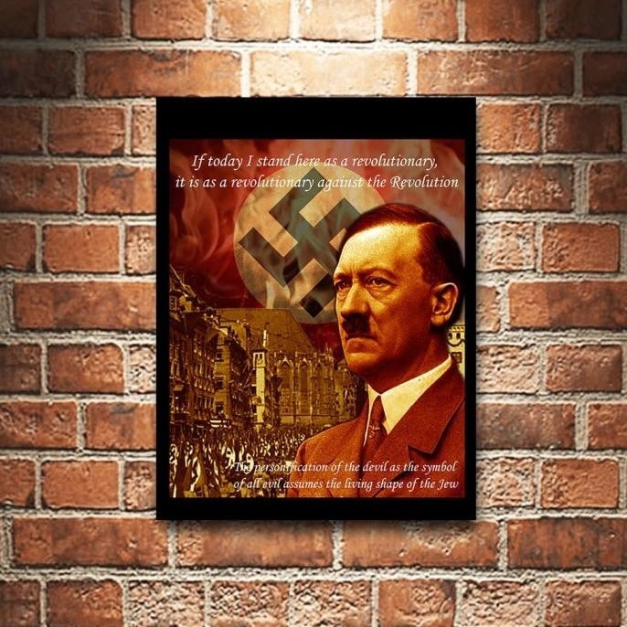 Hitler Poster Kayu Dekorasi Pajangan Dinding Rumah Wall Decor