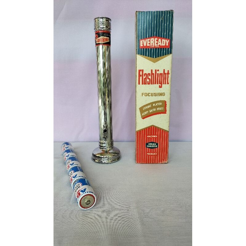 Senter EVEREADY NO 3745 Original Chrome 5 Baterai Langka Klasik Jadul Antik Legendaris