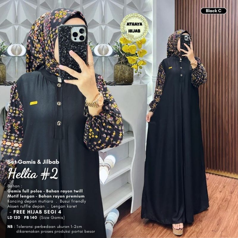 Gamis Set Hijab Helila#2 By Athaya 9 Warna