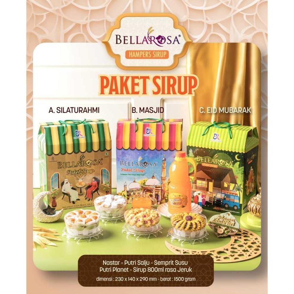 

CR - Kue Kering Lebaran/Kue Kering BELLAROSA Paket Sirup 4 Toples/Parcel TERLARIS