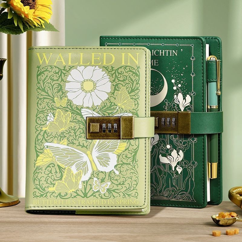 

Password-Protected Noteboy Diary with Lock Creative High-Looking Notebook Book Simple Fine Art Notepad