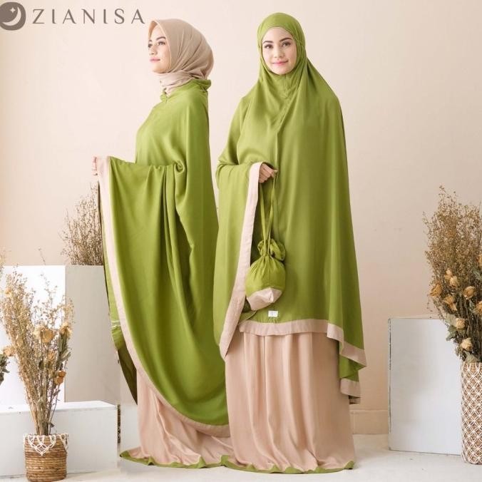 Terbaru Mukena Zianisa 2In1 New Salwa Khaki Olive - Salwa Olive Khaki Berkualitas