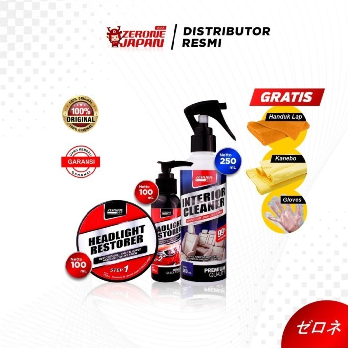 Zerone Pengkilat Kaca Headlamp Mobil Dan Pembersih Interior Cleaner