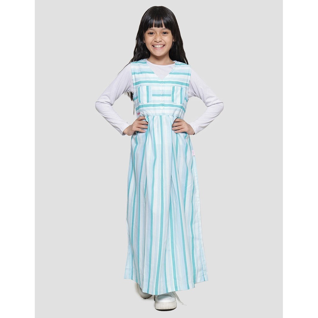 Cardinal Kids Girl Stripe Dua Saku Gamis Anak Perempuan 117106552