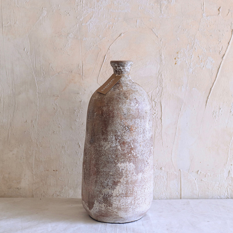 Bottle vase single | casakaya handmade pottery vase vessel terracotta aesthetic decorative