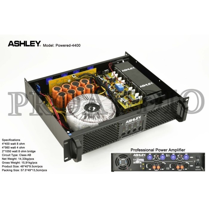 power ashley 4 channel powered-4400 original garansi resmi ashley