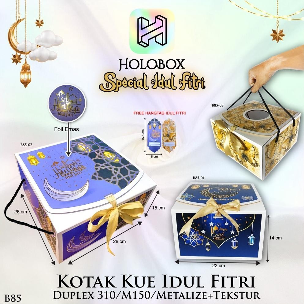 

Beli Sekarang" Box Hamper Kotak Lebaran Idul Fitri Dus Packaging Hologram - B85 ||