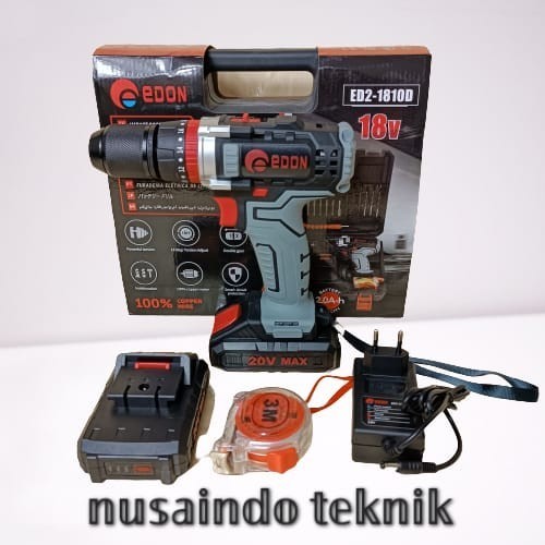 EDON ED2-1810D 18V MESIN BOR TANPA KABEL CORDLESS DRILL