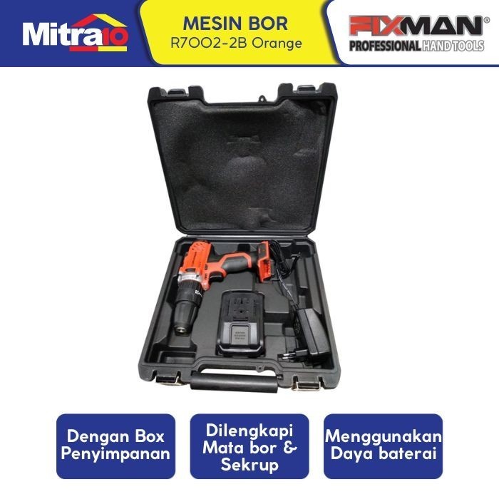FIXMAN R7002-2B CORDLESS DRILL 20V SET - MESIN BOR